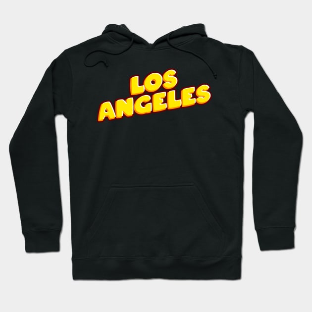 Los Angeles Inscription Text Hoodie by RubyCollection